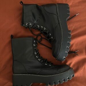 Black Combat Boot (Faux Dr Martens)
